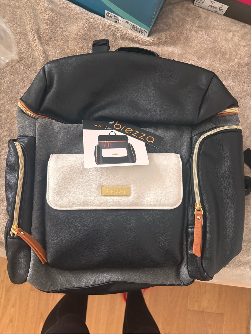 Brezza Women’s Black & White Baby Diaper Bag Backpack